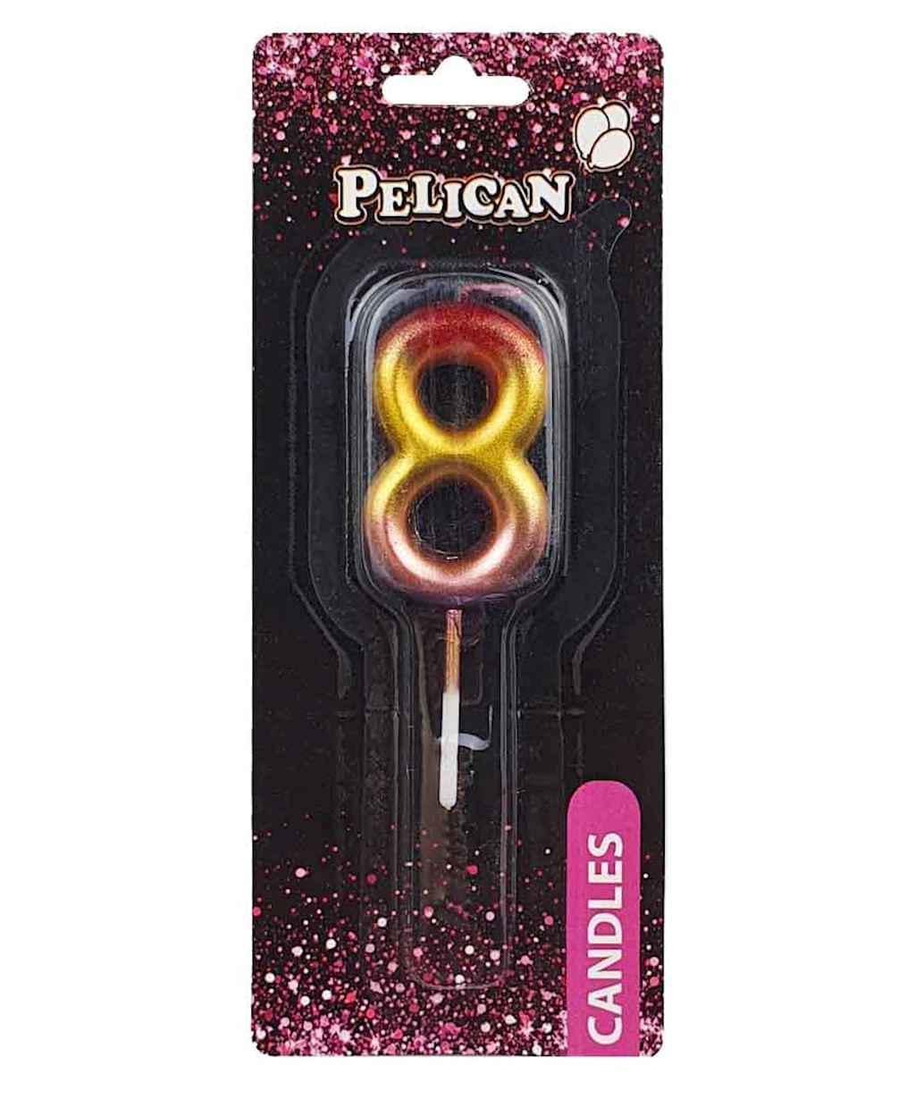 Свеча для торта Pelican 8 4,5 см Разноцветный (864568)