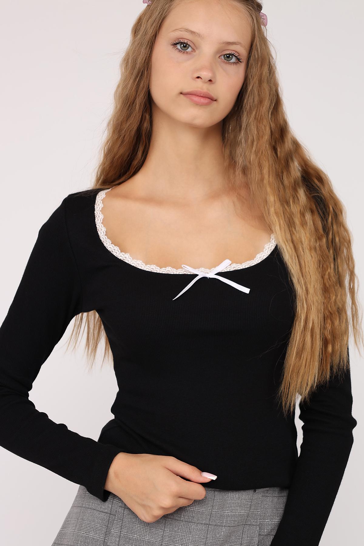 Джемпер жіночий з довгим рукавом ЦБ-00280985 р. 44 Чорний (SKT001076846) - фото 5
