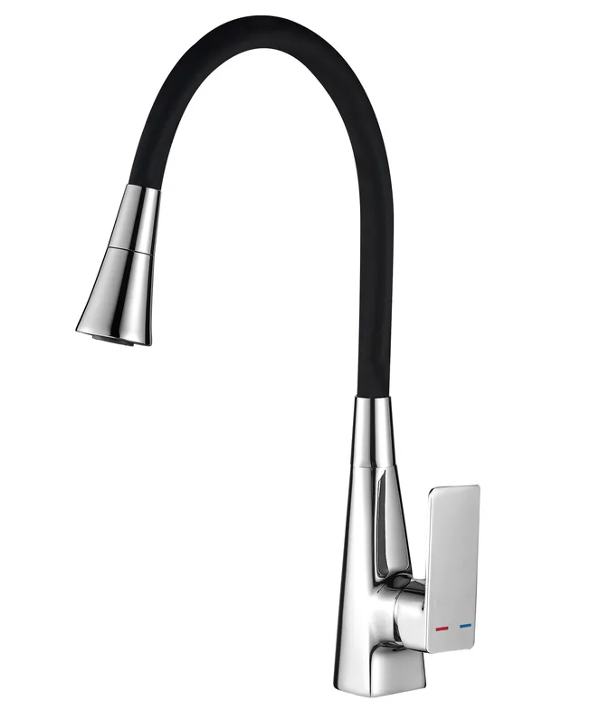 Змішувач для кухні MIXXUS Etna 014-T NUT Refl.Black Хром/силіконовий вилив Чорний (MI8419)