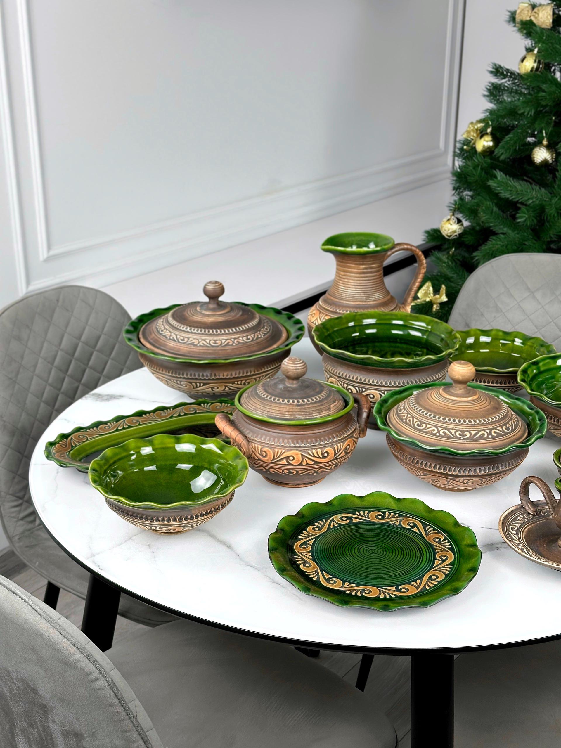 Набор глиняной посуды Рождественский Двенадцать блюд Гражда на 6 человек Коричневый (17019-37) - фото 10 Набор глиняной посуды Рождественский Двенадцать блюд Гражда на 6 человек Коричневый (17019-37) - фото 10