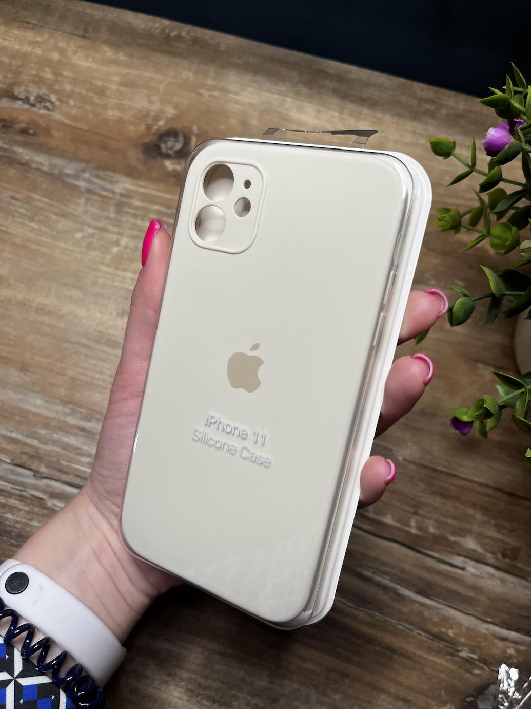 Чохол накладка на iPhone (Айфон) 11 квадратні борти silicone case full camera на apple - фото 1