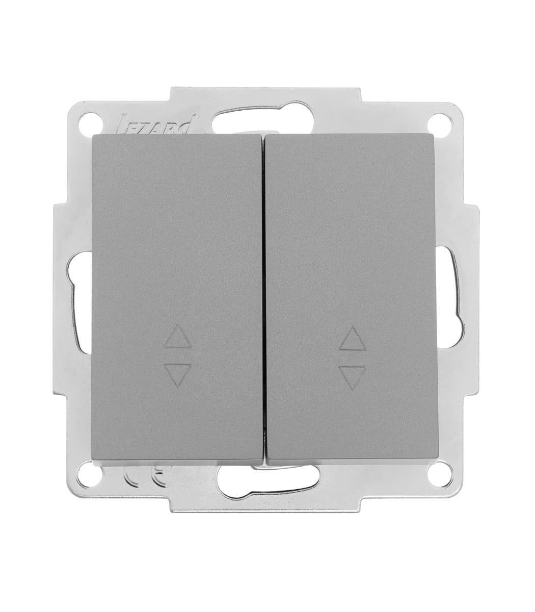 Выключатель двухклавишный проходной Lezard Vesna Серый (27549740)