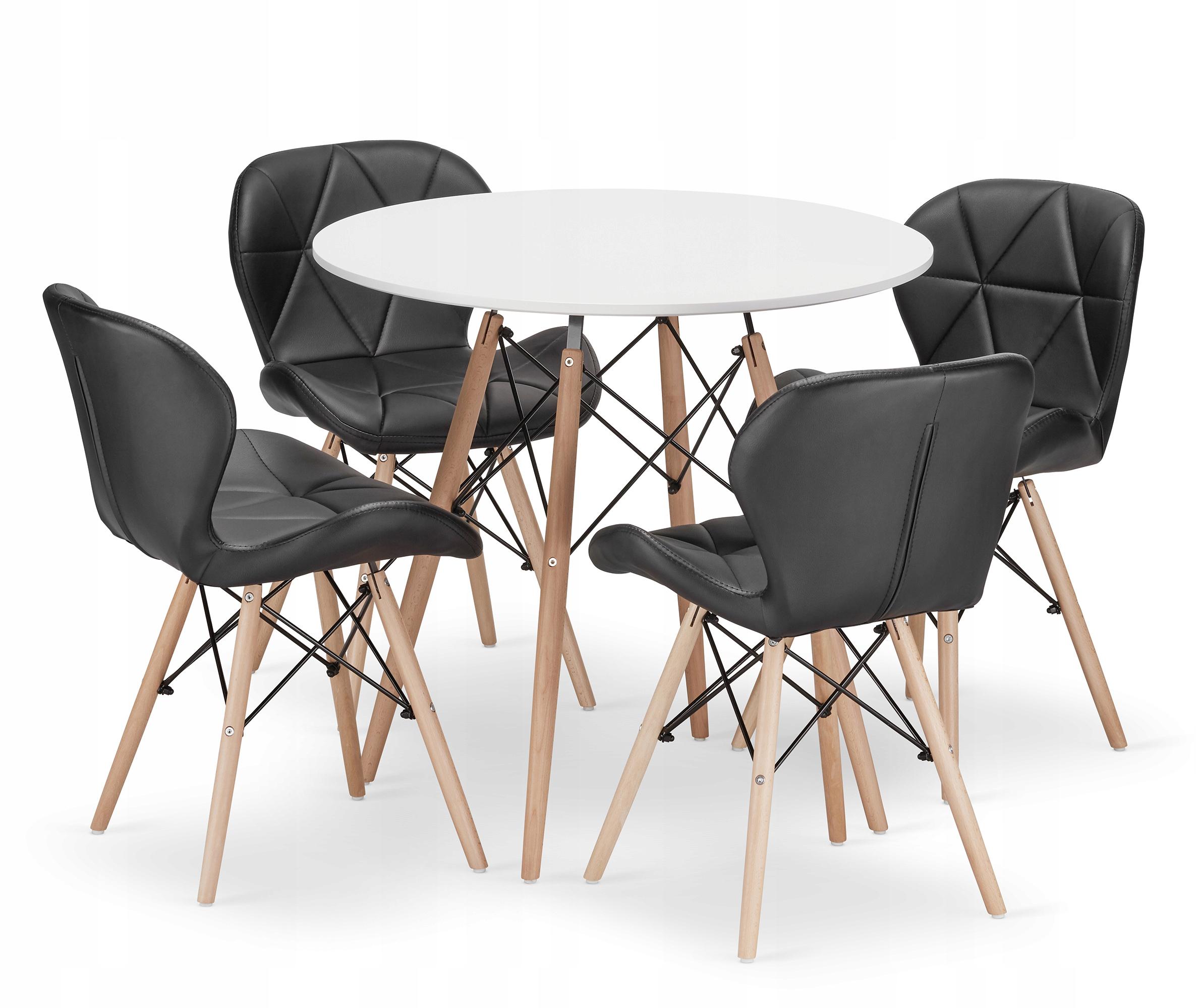 Комплект мебели Jumi Scandinavian Design стол и стулья Black-4