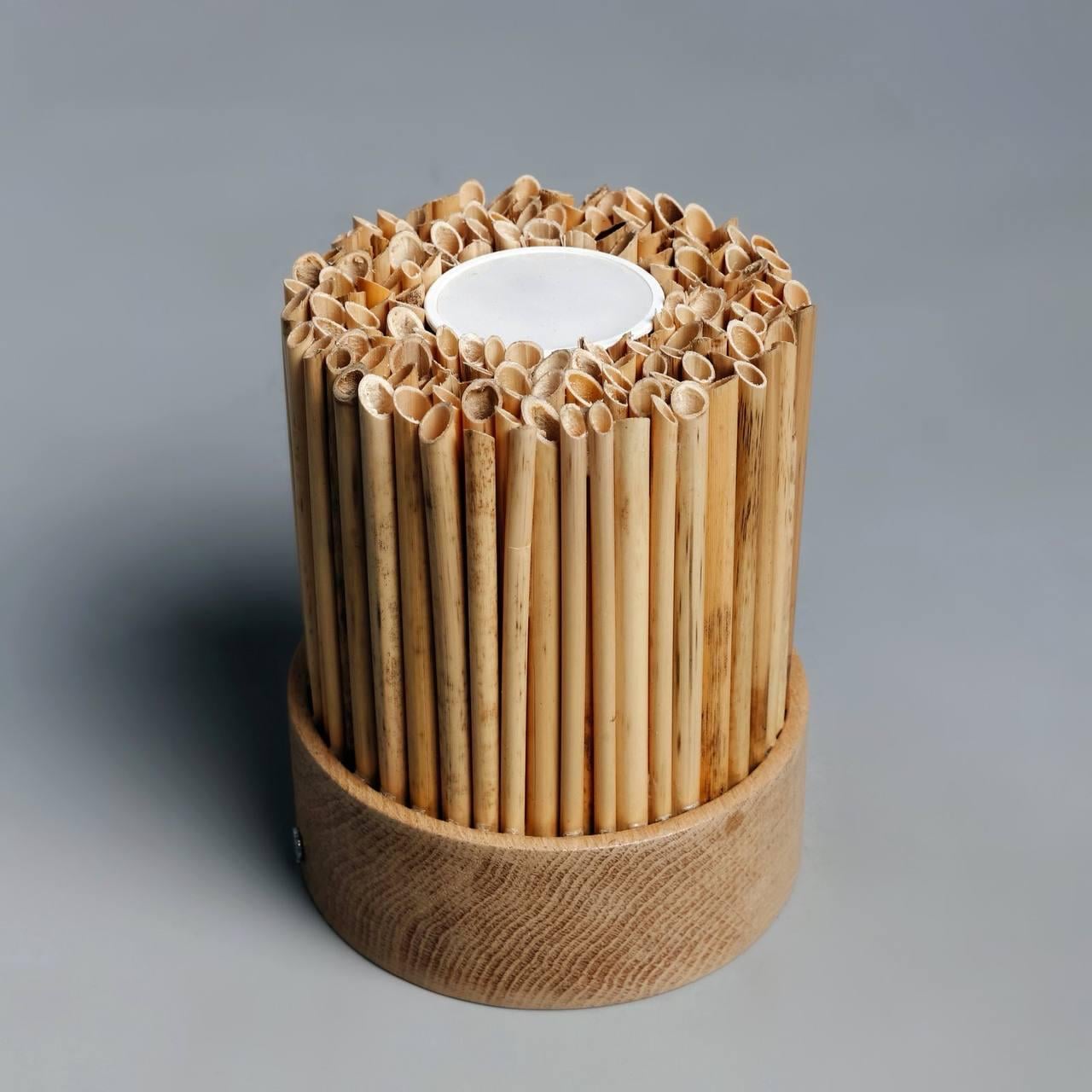 Точечный светильник из камыша круглый 12х15 см Натуральный