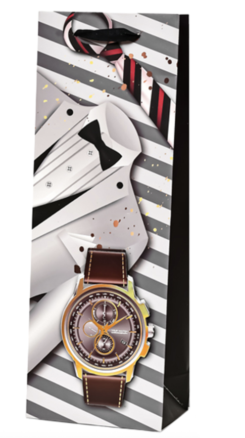 Пакет подарунковий паперовий під пляшку Style 3D 36х13х8 см (R95561) Пакет подарунковий паперовий під пляшку Style 3D 36х13х8 см (R95561)