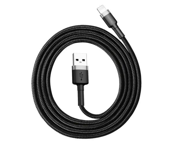 Кабель Data BASEUS Cafule Cable USB-Lightning 2,4A 1 м Серый/Черный (06CALKLF-BG1) - фото 4 Кабель Data BASEUS Cafule Cable USB-Lightning 2,4A 1 м Серый/Черный (06CALKLF-BG1) - фото 4
