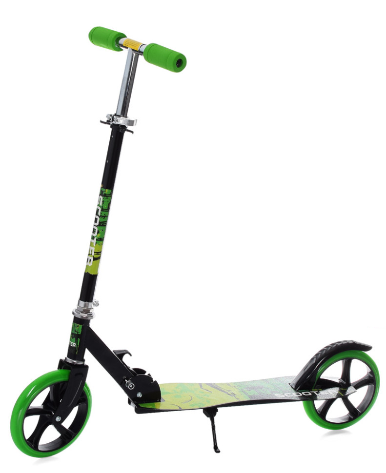 Самокат детский iTrike детский двухколесный/складной с полиуретановыми колесами Зеленый (DS-171-S-286)