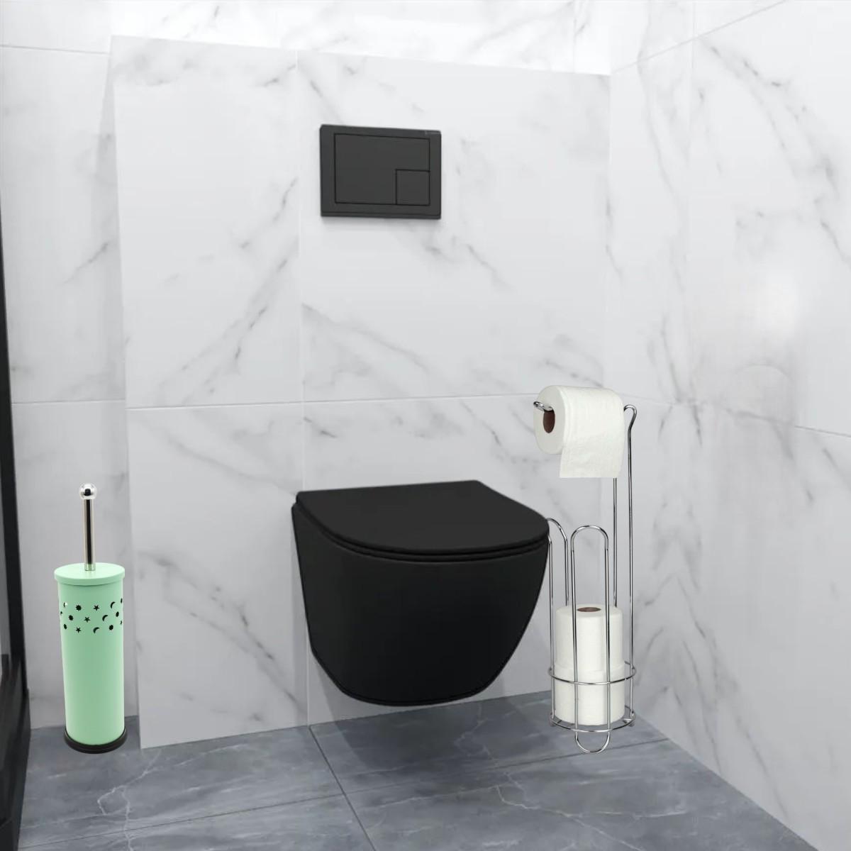 Набор для туалета KITUA держатель для туалетной бумаги и ершик - фото 2 Набор для туалета KITUA держатель для туалетной бумаги и ершик - фото 2