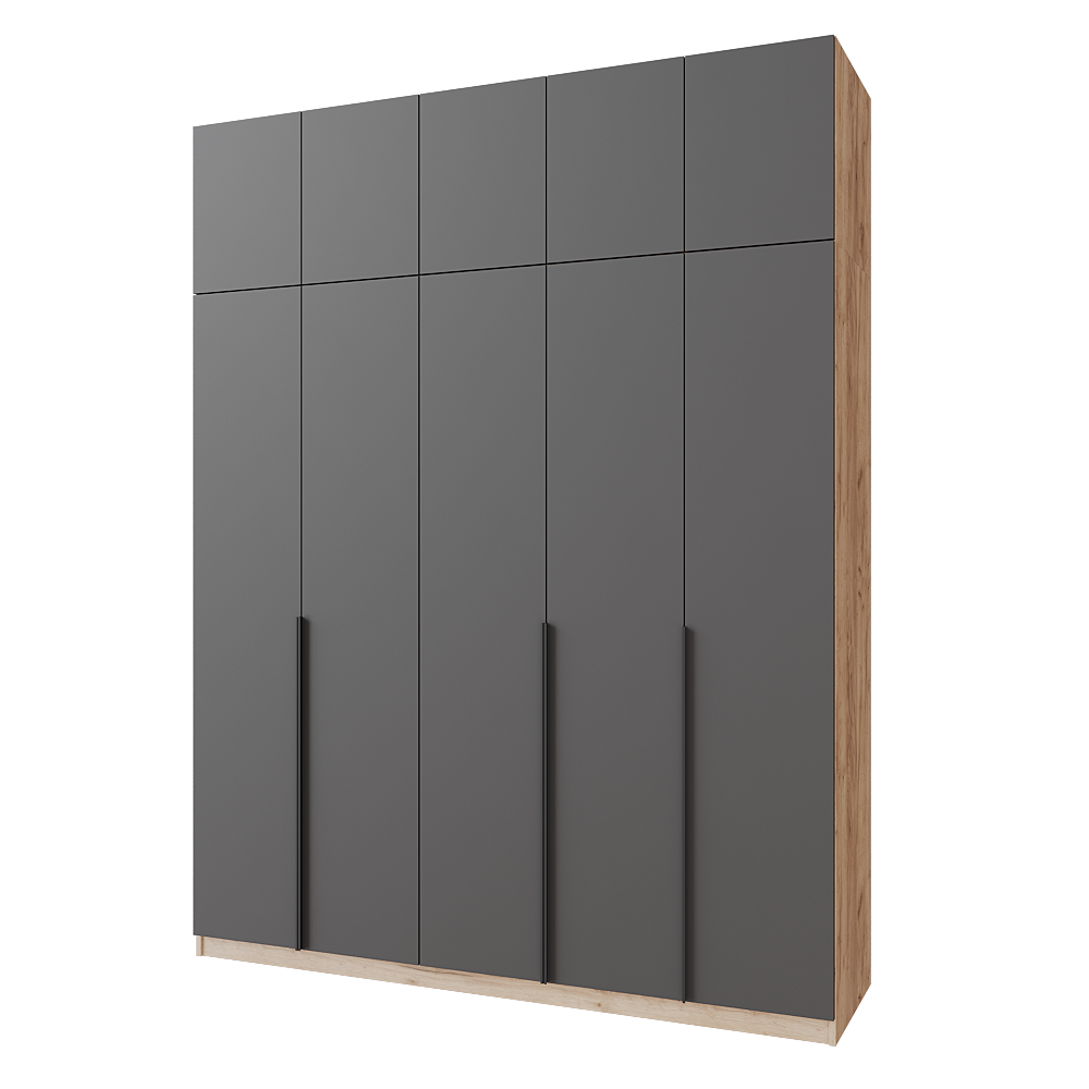 Шкаф распашной с антресолью Меблітренд Чиназес Чиа-2000.5 2000х500х2550 мм Дуб крафт золотой/Графитовый (26862400)