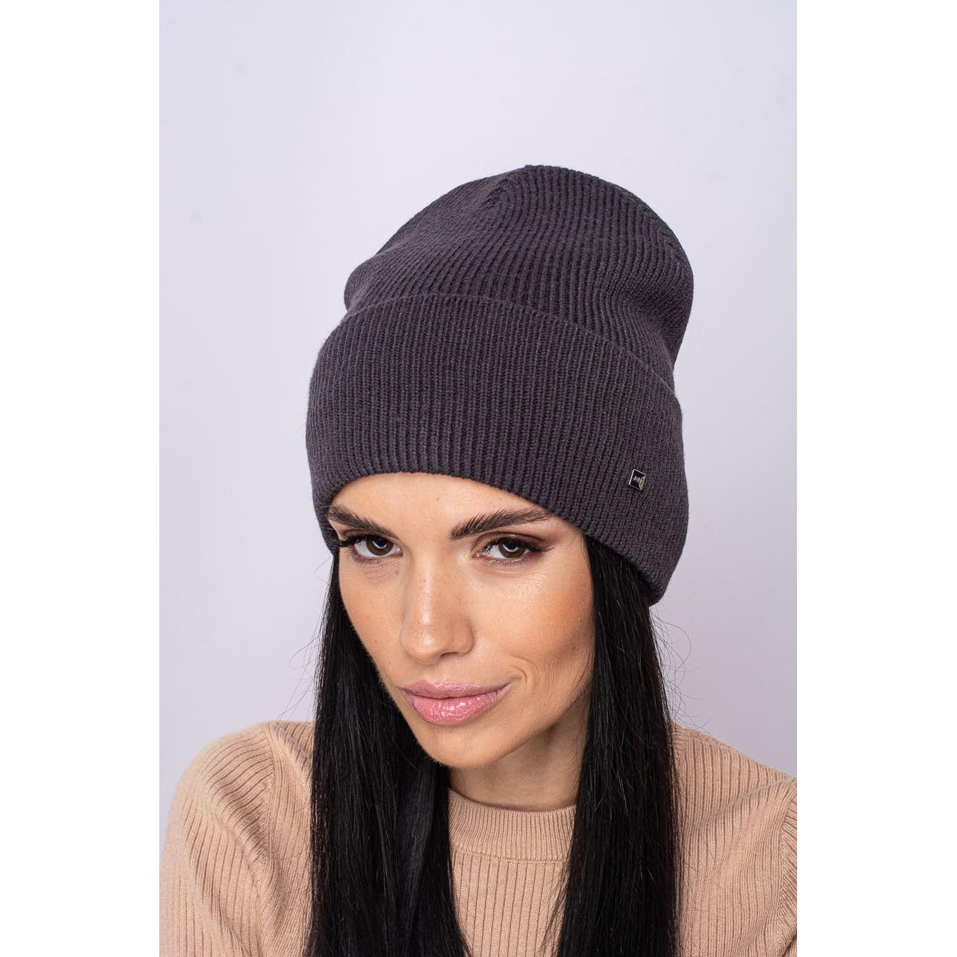 Шапка женская шерстяная Leks Дирол one size Антрацитовый