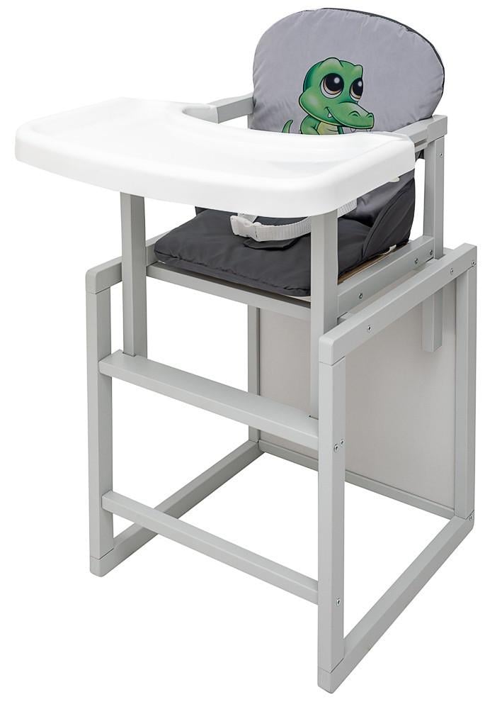 Стульчик-трансформер детский для кормления Babyroom Пеппи-250 деревянный 47х50х93 см Серый-графит (150-7-680977)