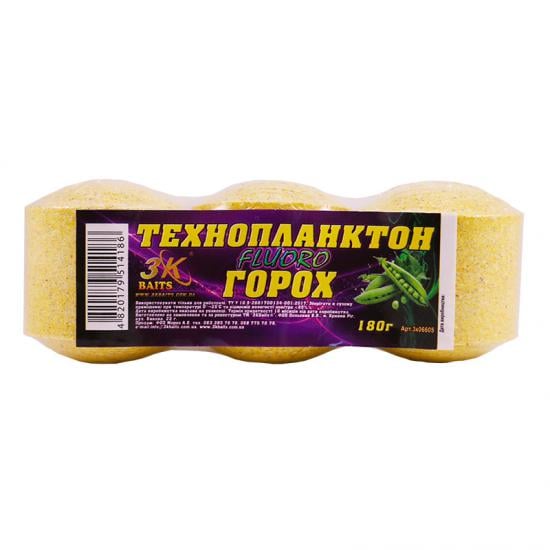 Прикорм 3KBaits Технопланктон FLUORO Горох 180 г (3KB1370)