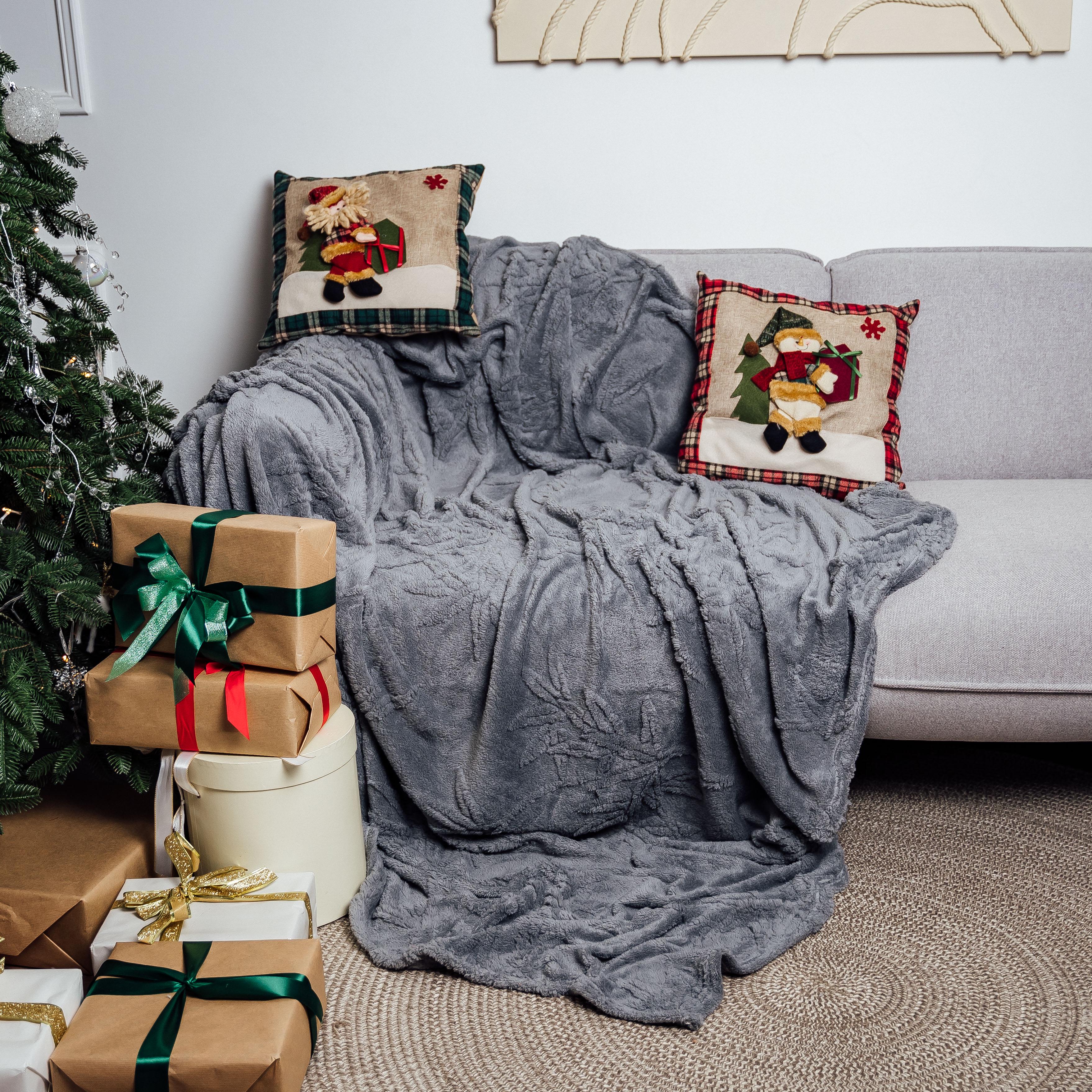 Плед Бамбуковые ветки евростандарт 200х230 см Темно-серый (87282) Плед Бамбуковые ветки евростандарт 200х230 см Темно-серый (87282)