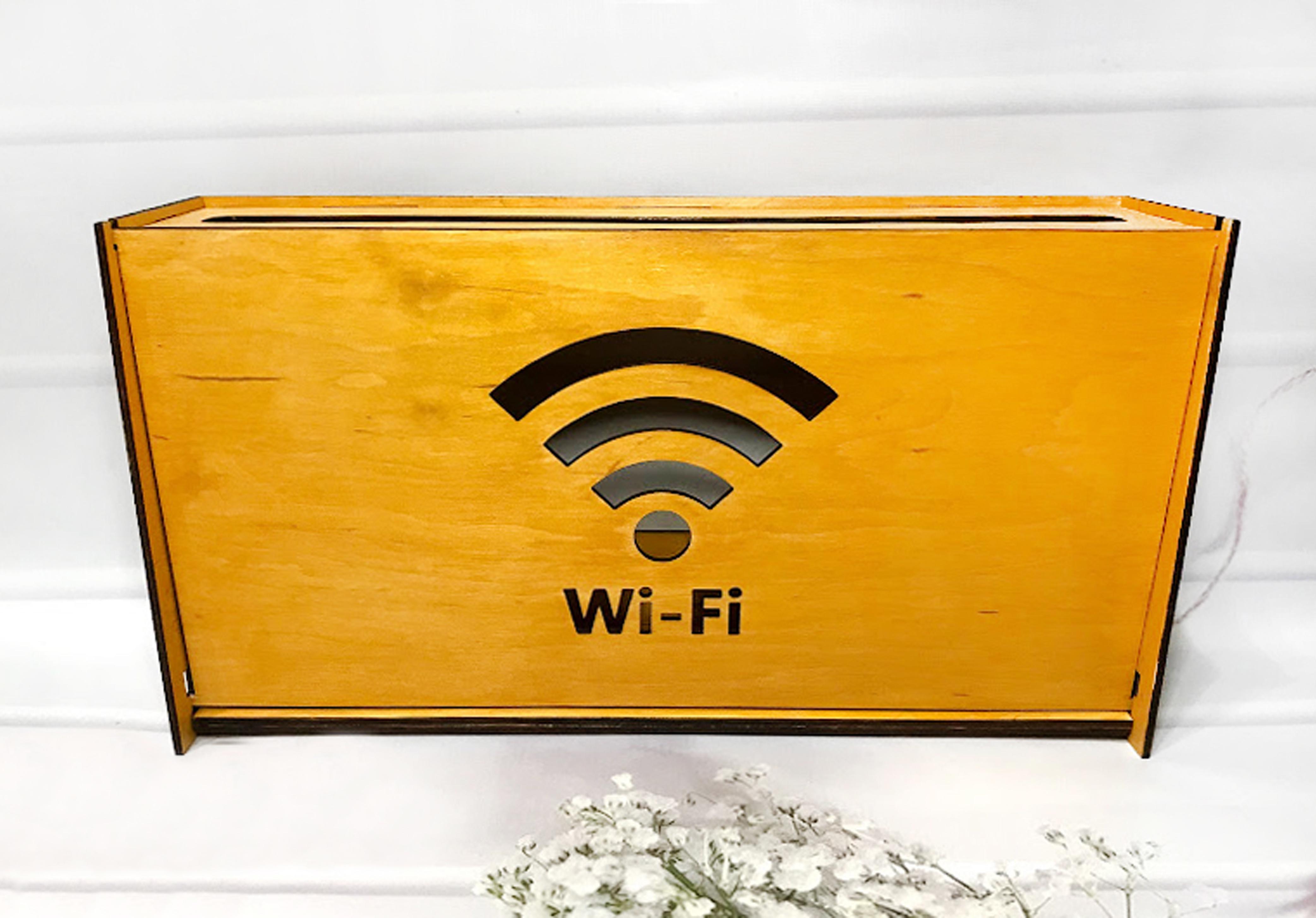 Коробка для роутера Wi-Fi деревянная на стену 40х20х8 см Калужница (165) - фото 1