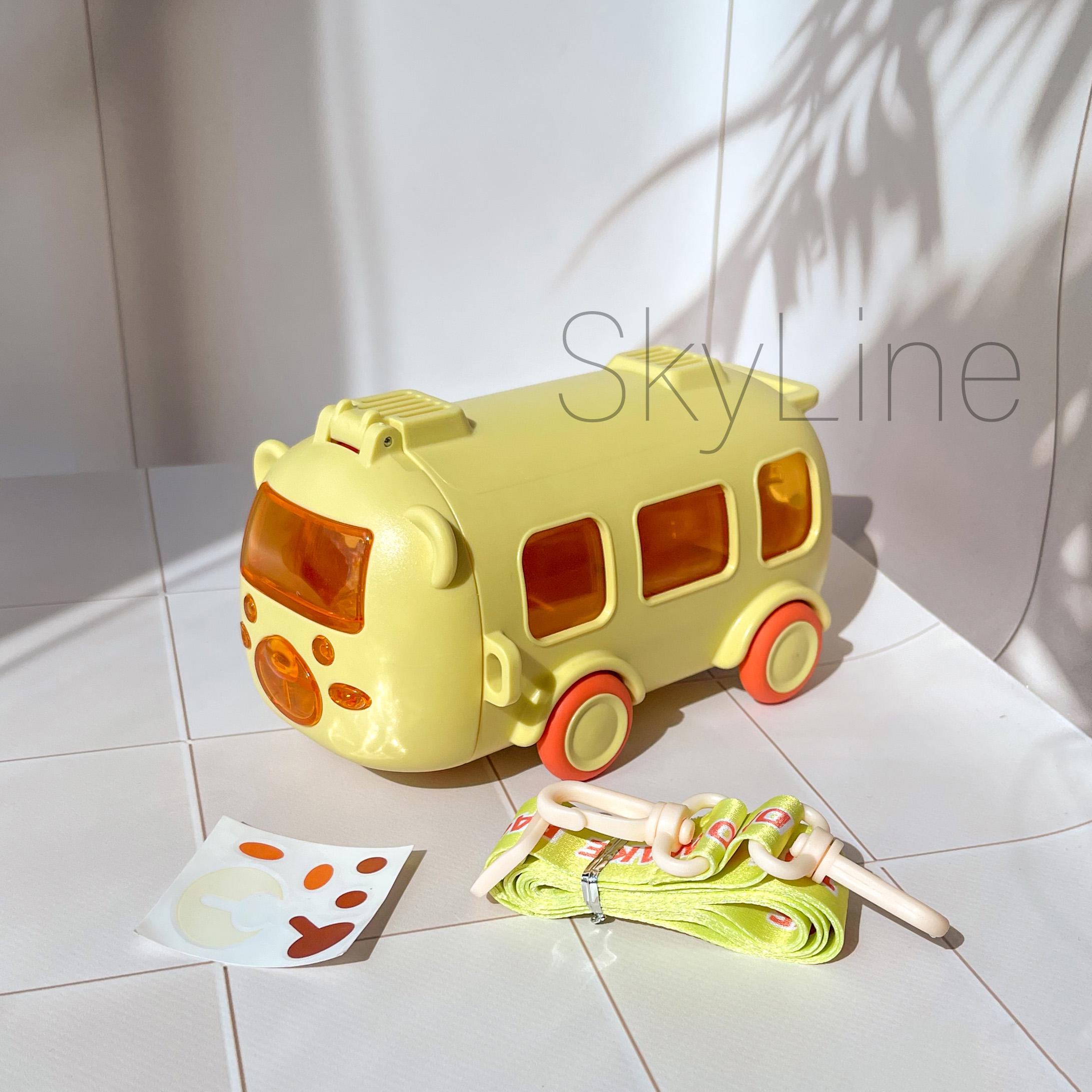 Детская бутылка автобус для воды Ardesto Bear Bus со шнурочком и наклейками 500 мл Желтый - фото 2 Детская бутылка автобус для воды Ardesto Bear Bus со шнурочком и наклейками 500 мл Желтый - фото 2