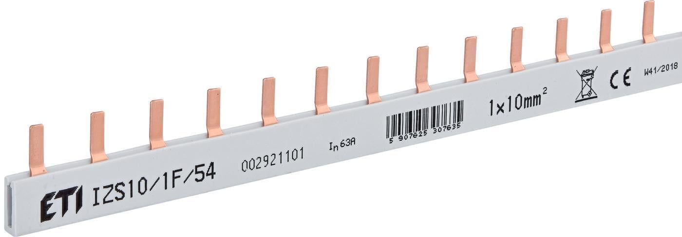 Шина питания ETI IZS 10/1F/54 10 мм2 1P 1 м Pin 54-модульная (2921101)