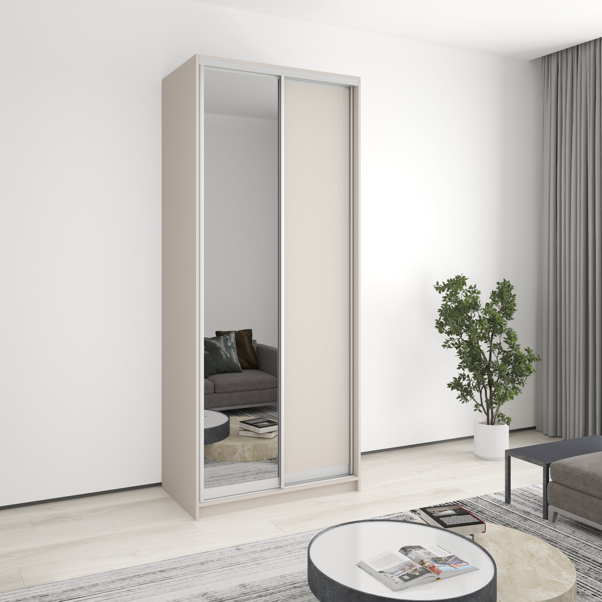 Шкаф-купе двухдверный Mebel Star Стандарт AL MBS-3690 100х45х240 см Кашемир (1004874) Шкаф-купе двухдверный Mebel Star Стандарт AL MBS-3690 100х45х240 см Кашемир (1004874)
