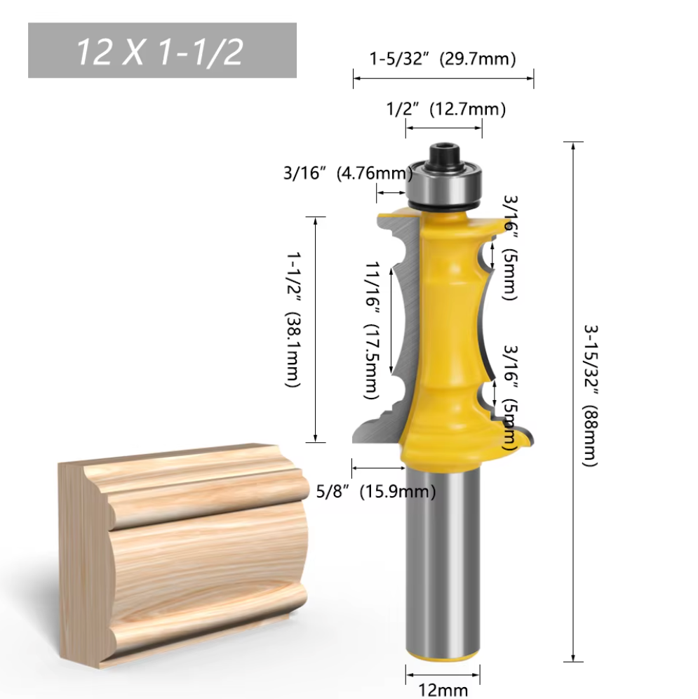 Фреза кромочно-фигурная для дерева Ø 29,7 мм хвостовик 12 мм (F543) - фото 2 Фреза кромочно-фигурная для дерева Ø 29,7 мм хвостовик 12 мм (F543) - фото 2
