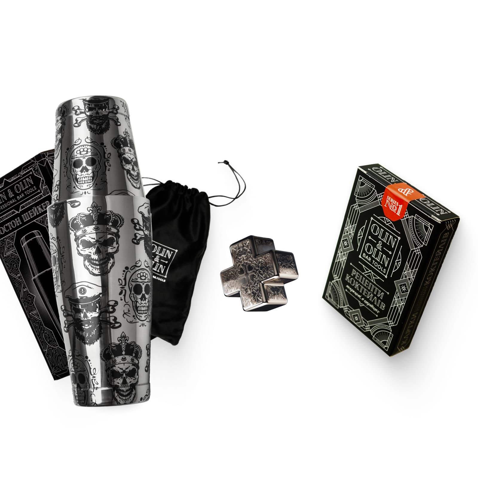 Подарочный барный набор Olin&Olin бостон шейкер Череп для приготовления коктейлей и комплект карточек №1 с рецептами (5482-KI-Sh-s-St-1) - фото 6 Подарочный барный набор Olin&Olin бостон шейкер Череп для приготовления коктейлей и комплект карточек №1 с рецептами (5482-KI-Sh-s-St-1) - фото 6