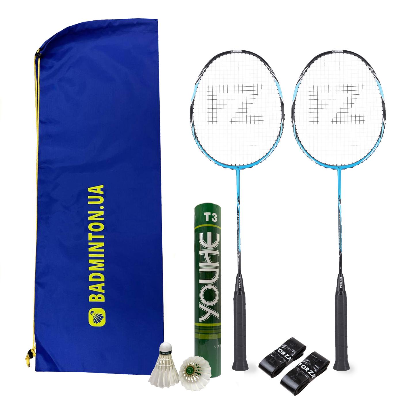 Набор для бадминтона FZ Forza Premium 2 ракетки/12 перьевых воланов/2 намотки/чехол (FZPRST)