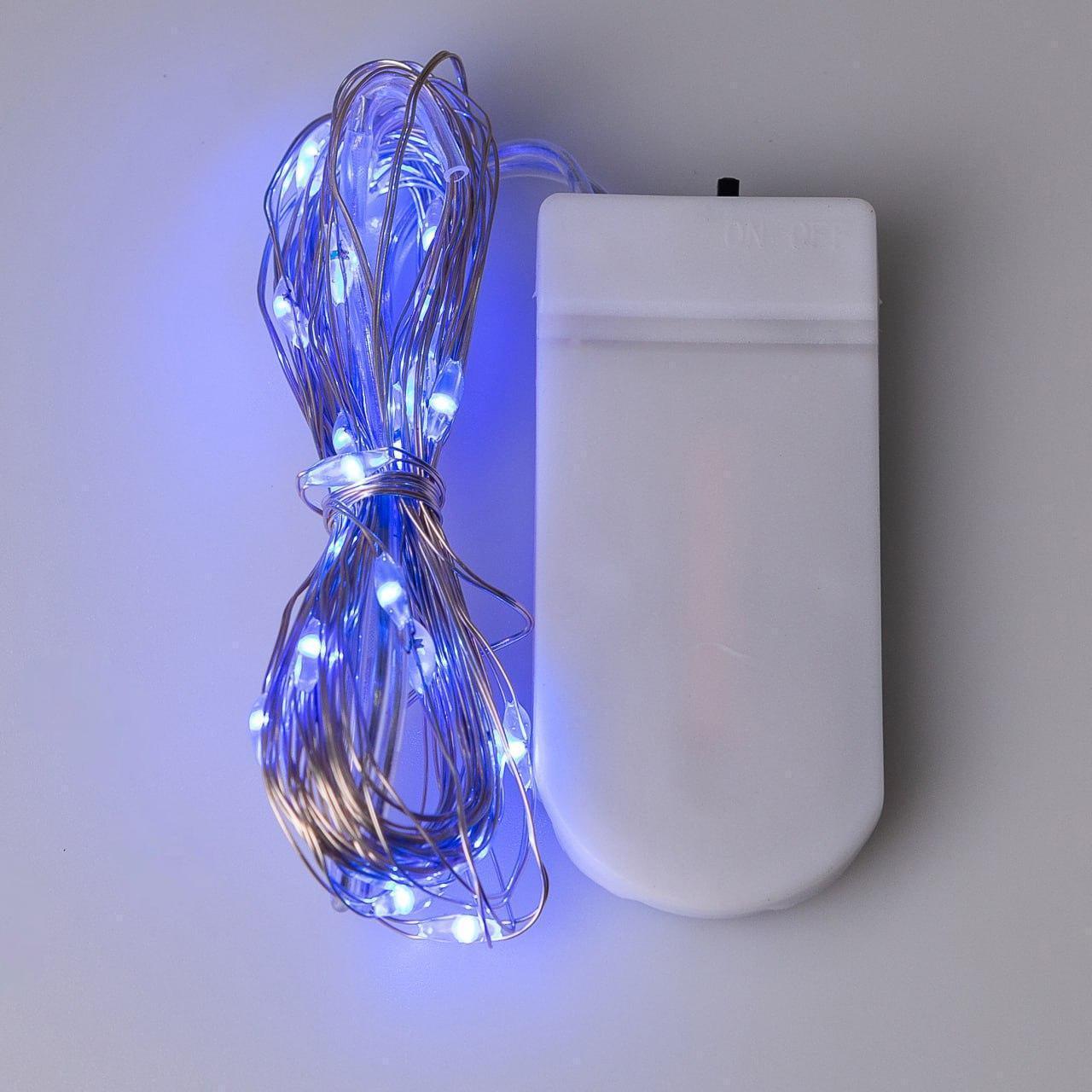 Гирлянда светодиодная на батарейках GarlandoPro 30LED 3 м медный провод гирлянды роса Синий Гирлянда светодиодная на батарейках GarlandoPro 30LED 3 м медный провод гирлянды роса Синий