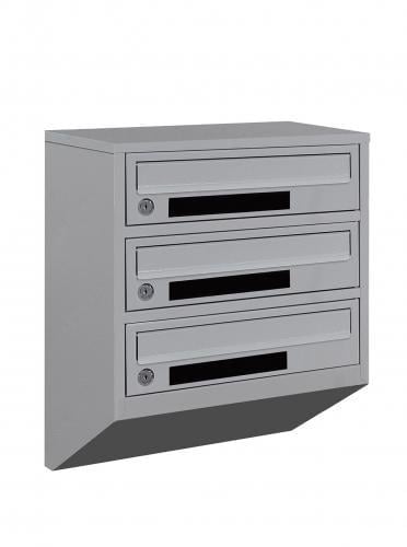 Почтовый ящик Галиндустрия Е1-03-C металлический многосекционный на 3 квартиры Серый (132-119-000004740)