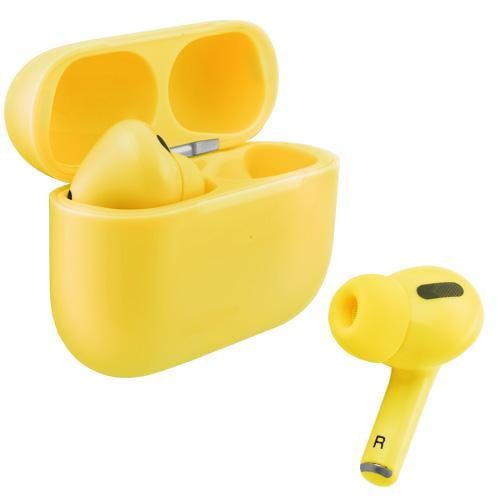 Наушники вакуумные AirPros Macaroons с кейсом Bluetooth Желтый (426417c2)