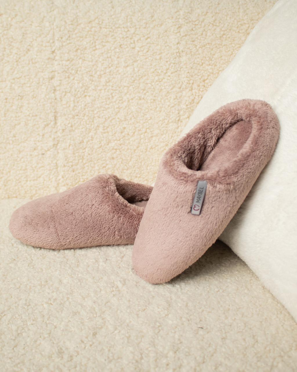 Тапочки домашние махровые закрытые утепленные Мокко (2140835925)