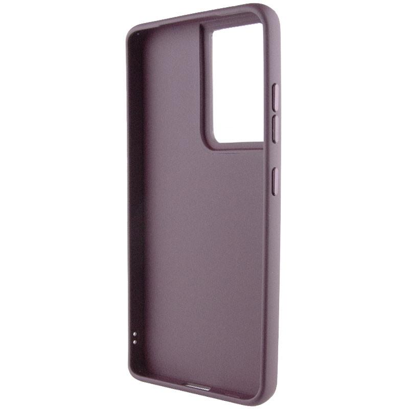 Противоударный TPU Чехол Bonbon Metal Style with MagSafe для Samsung Galaxy S22 Ultra Бордовый / Plum - фото 3