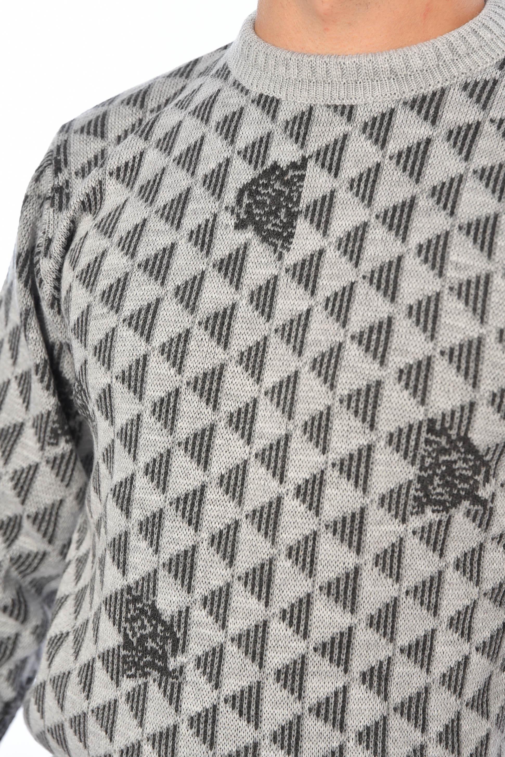 Светр чоловічий однотонний M Сірий (194512) - фото 4 Светр чоловічий однотонний M Сірий (194512) - фото 4