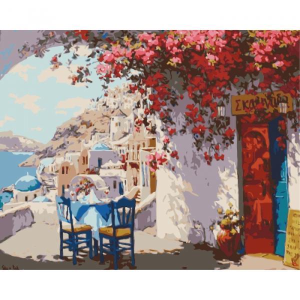 Набор для росписи по номерам Идейка Городской пейзаж Уютный городок 40х50 см (КНО2180-mt)