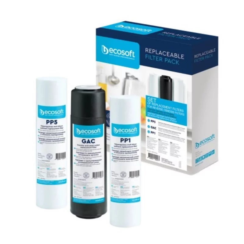 Набір картриджів Ecosoft для фільтру зворотного осмосу 3 шт. (27729241) Набір картриджів Ecosoft для фільтру зворотного осмосу 3 шт. (27729241)