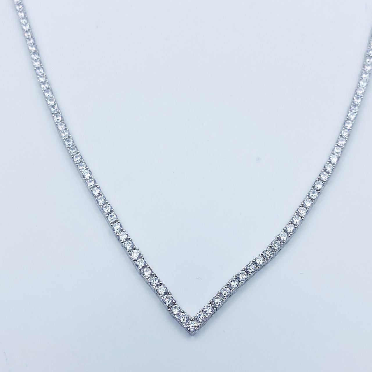 Колье серебряное с кубическим цирконием 45 см 16,05 г (2263120230)