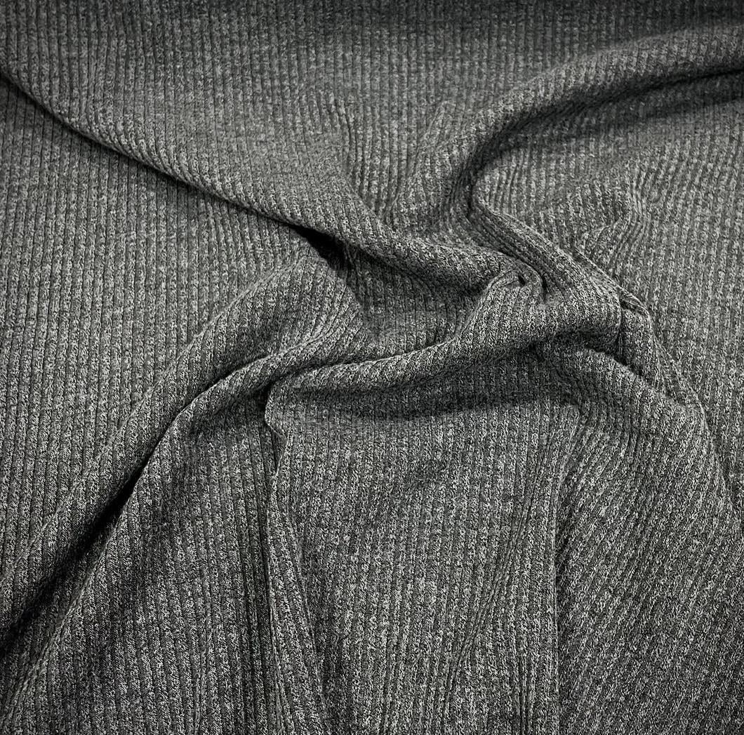 Ткань трикотаж рубчик Темно-серый (24479444)
