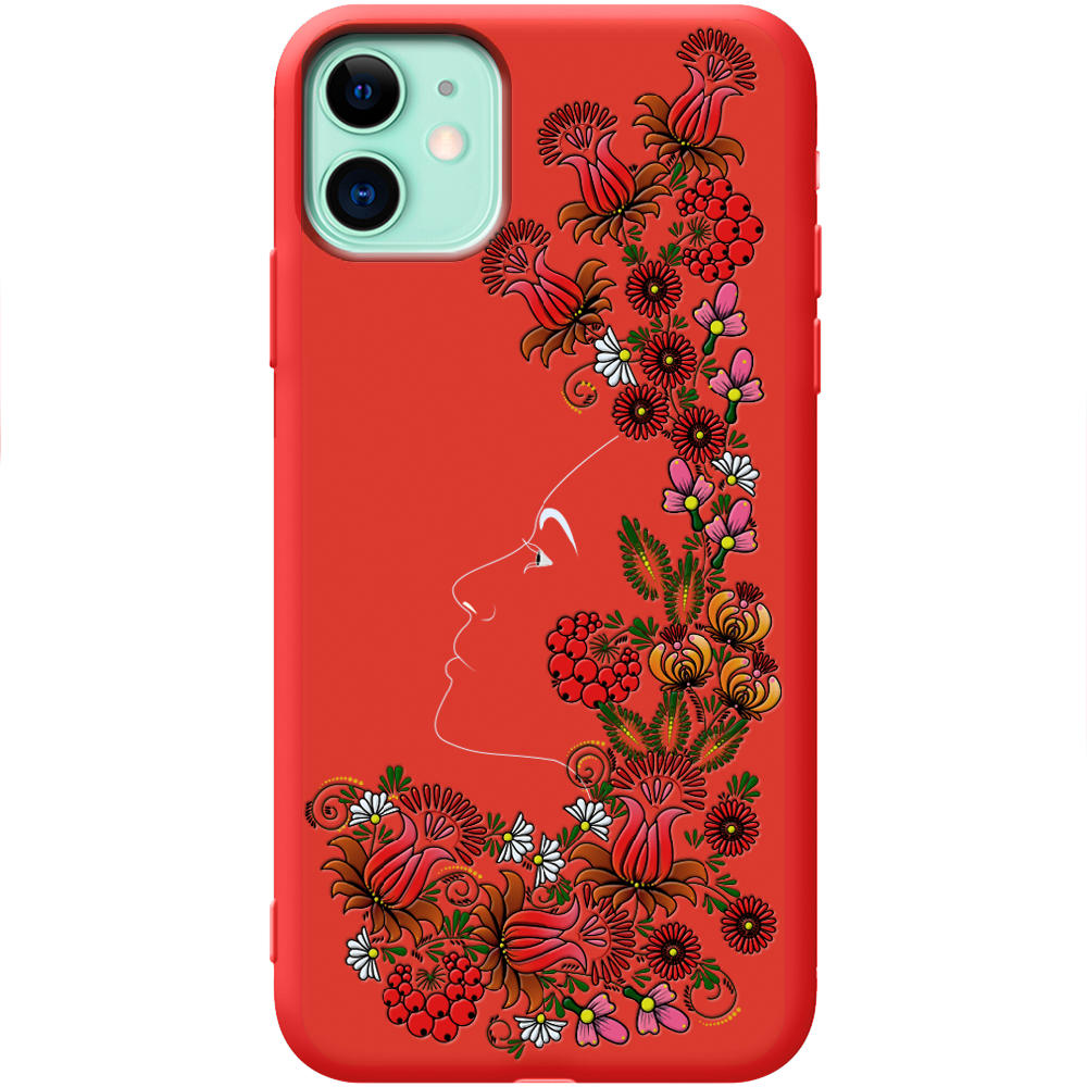 Чехол Boxface iPhone 11 3D Ukrainian Muse Красный силикон (38184-bk64-43041)