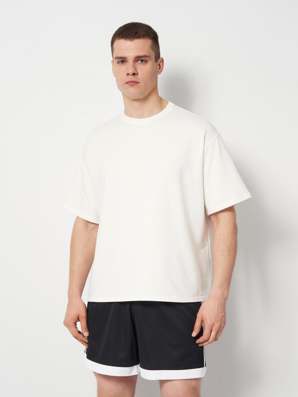 Футболка чоловіча Hibrand петля оверсайз Молочний (Mn091)