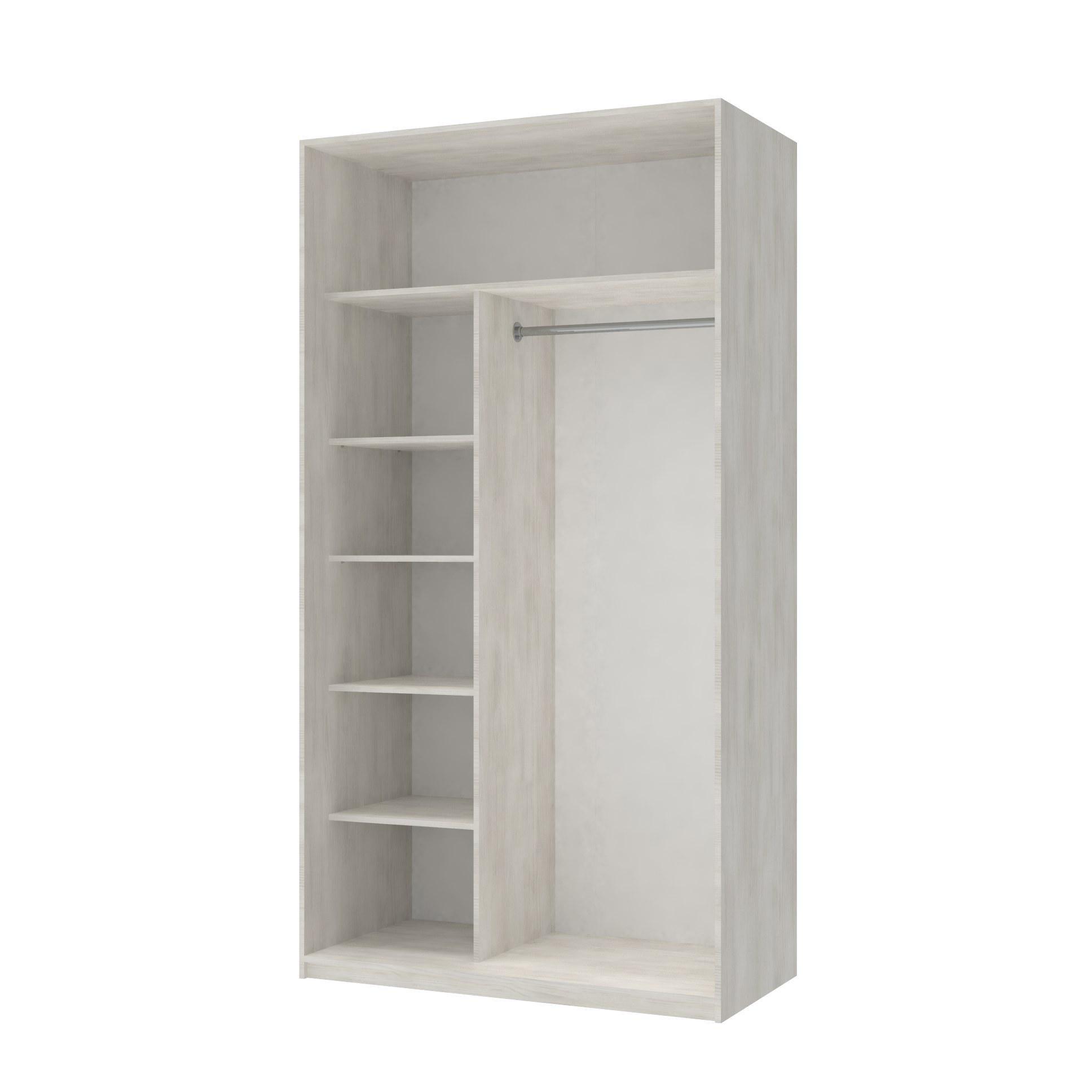 Шкаф-купе двухдверный Doros Сити Лайт 120х60х225 см Белое дерево/2 Зеркала (DRS-011067)