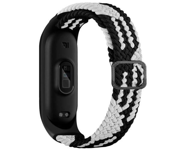 Ремешок для Xiaomi Mi Band 3/4/5/6/7 Elastic adjustment Black/White