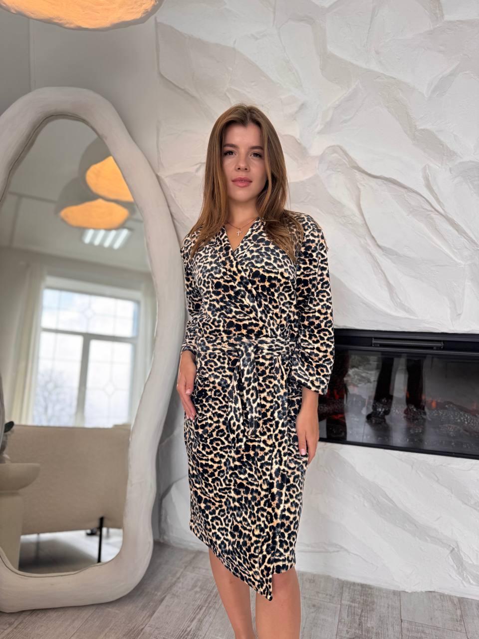 Халат женский велюровый XXL Леопардовый (П4К-al-hal-tg-001-04) - фото 5