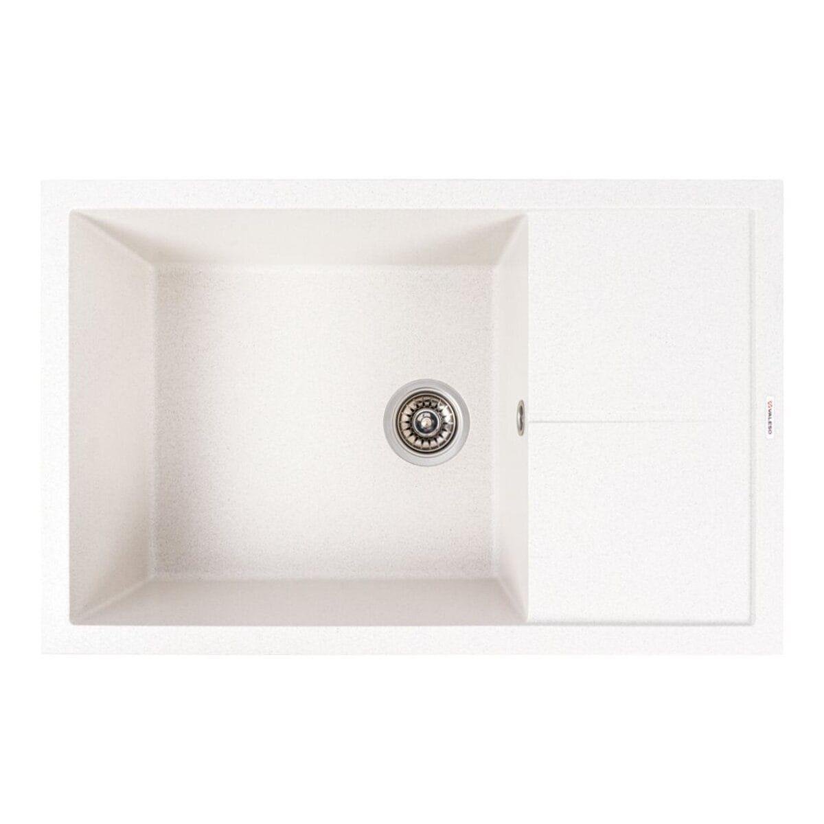 Мойка гранитная Valeso Calypso 790х500 врезная прямоугольная Белый матовый (PLTM-SP000049495)