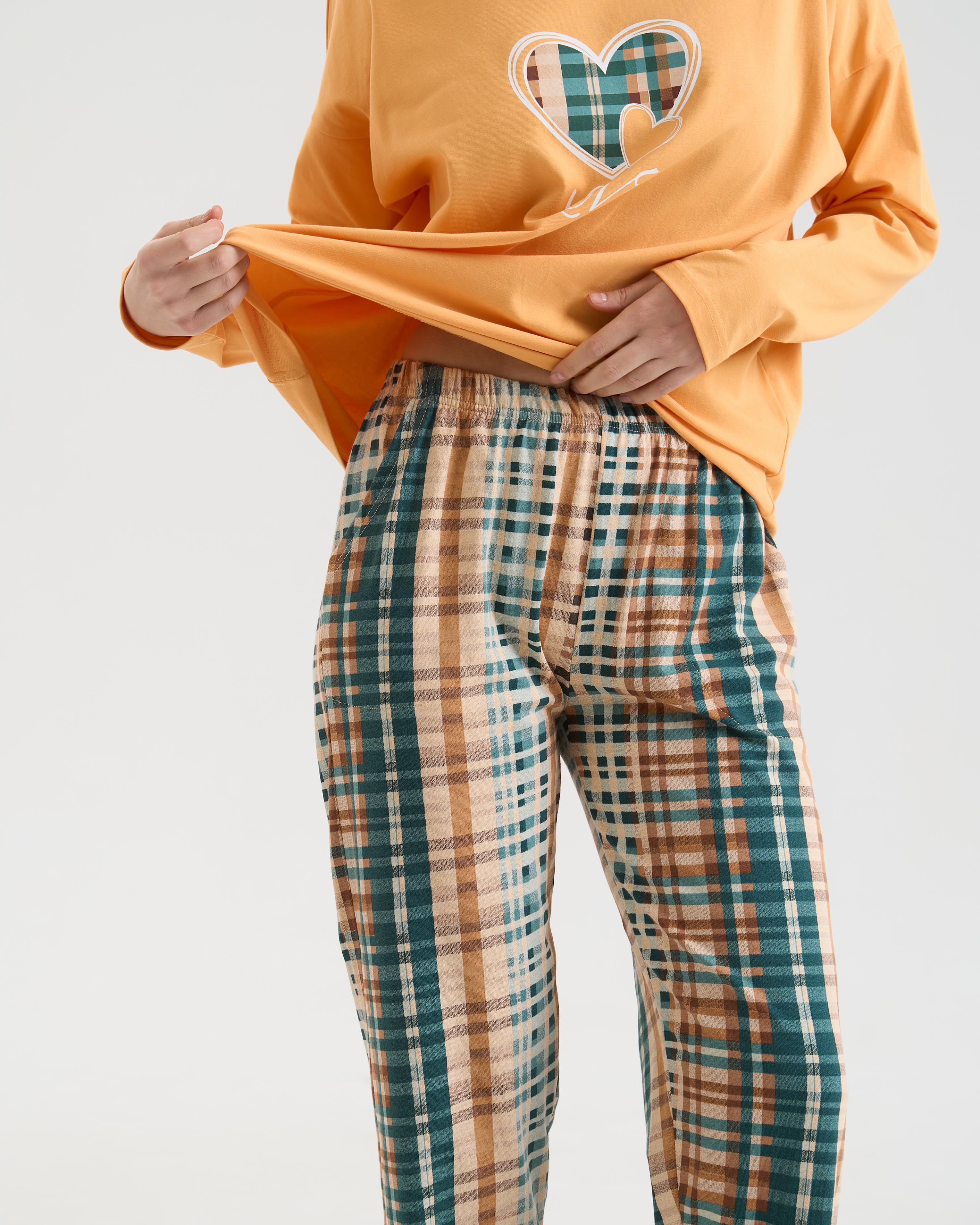 Комплект женский со штанами в клетку Love 96848 M Желтый - фото 4 Комплект женский со штанами в клетку Love 96848 M Желтый - фото 4