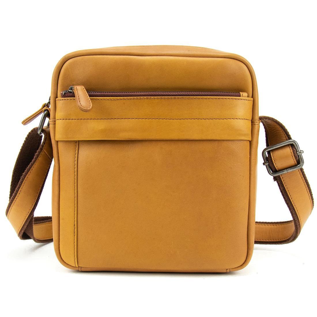Мужская сумка через плечо Royal Bag R-9885C из натуральной кожи Коричневый (7691)