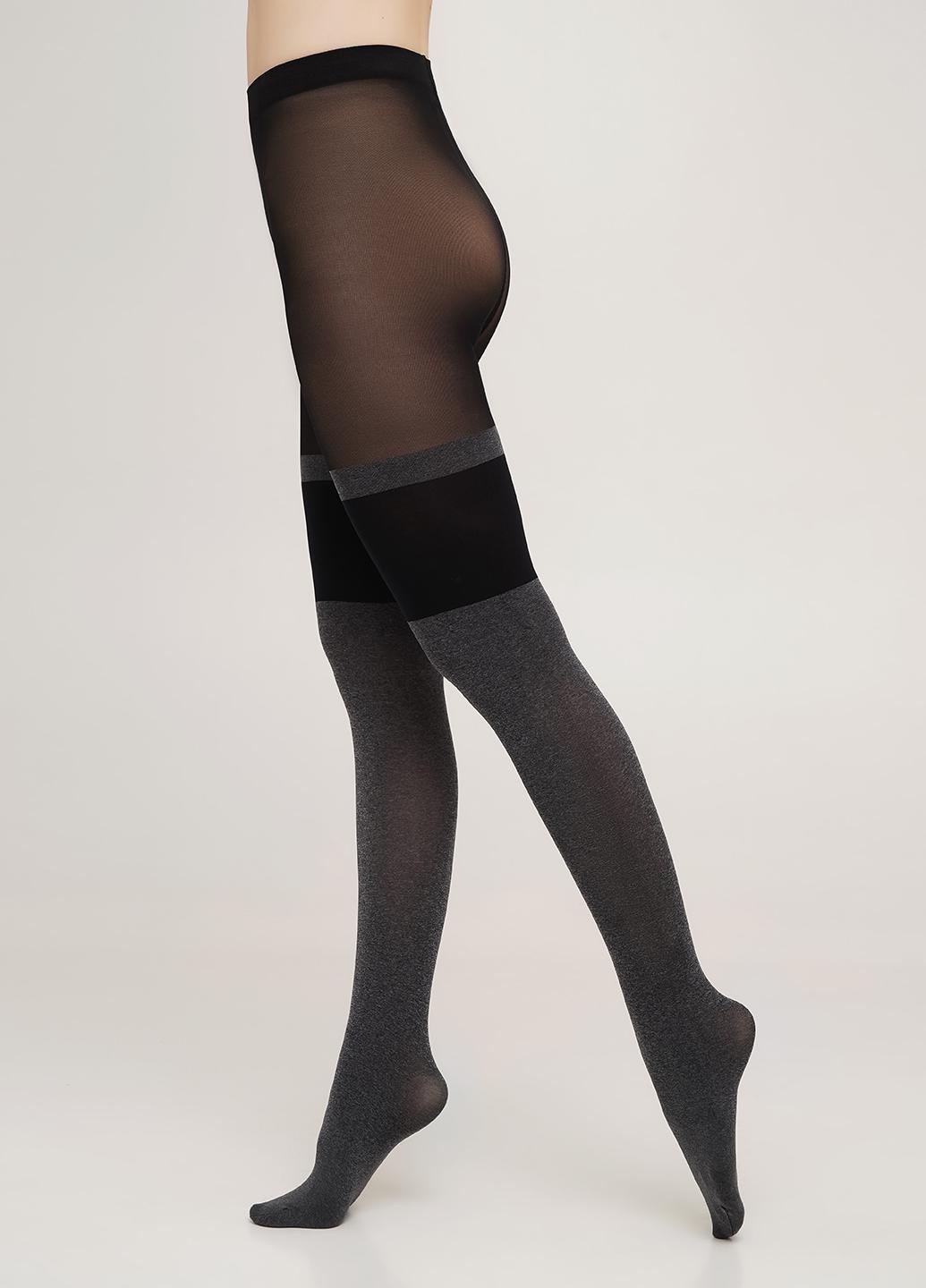 Колготки з імітацією панчох Giulia ENJOY MELANGE model 2 60 den р. 3 Dark grey melange (4823102997674) - фото 2 Колготки з імітацією панчох Giulia ENJOY MELANGE model 2 60 den р. 3 Dark grey melange (4823102997674) - фото 2