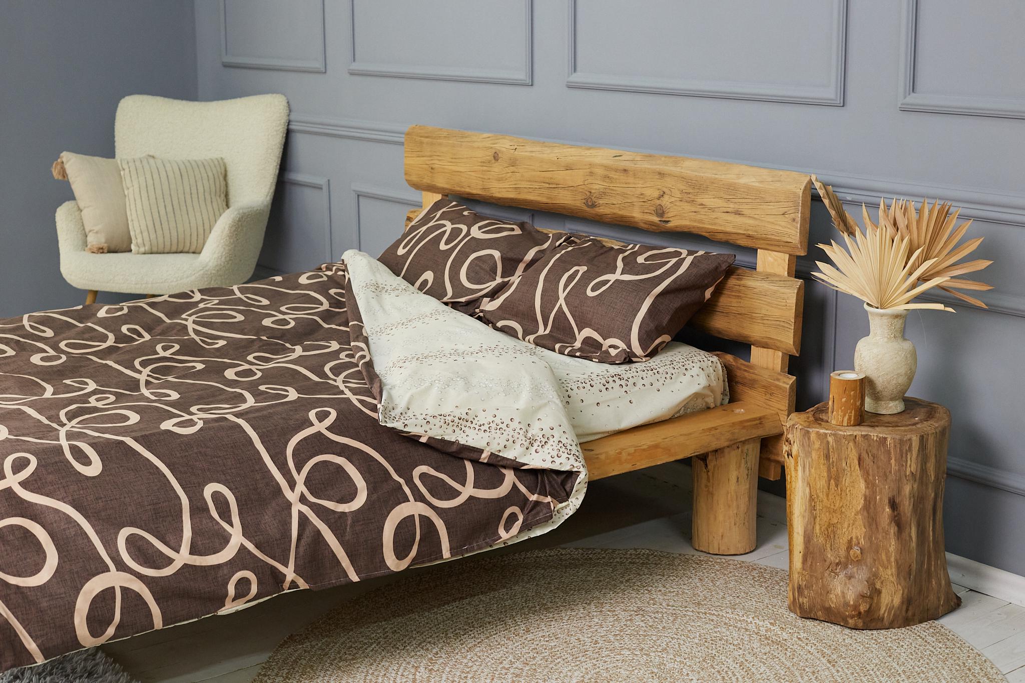 Комплект постельного белья Ideal бязь двухспальный евро Бежево-коричневый (9369242)