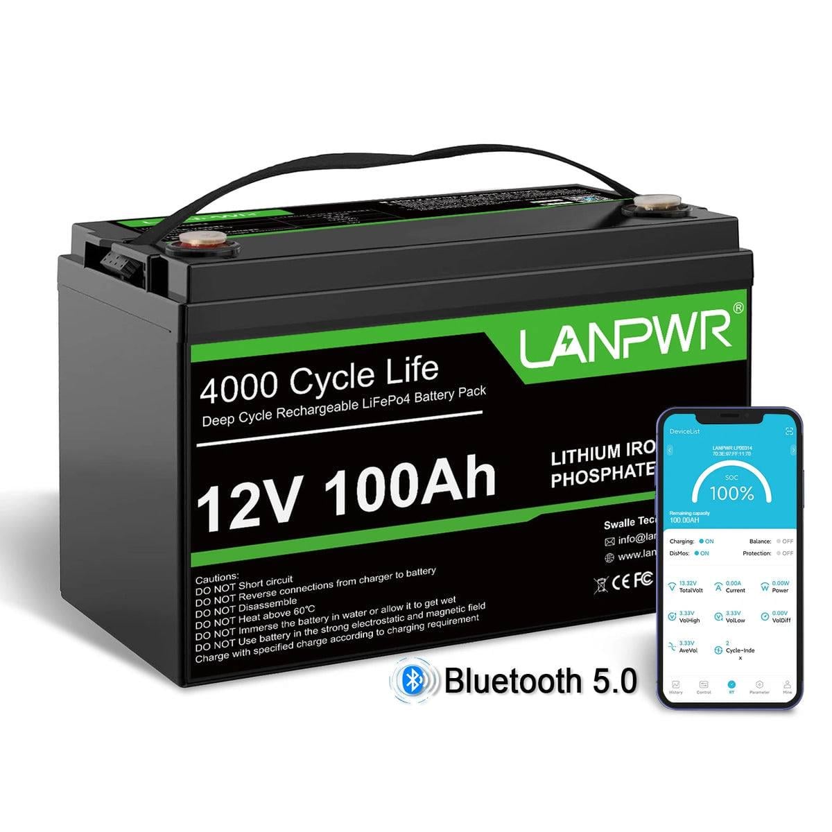 Акумулятор для ДБЖ LANPWR з Bluetooth LifePo4 100 Ah 12V 1280Wh BMS (AKBS04)