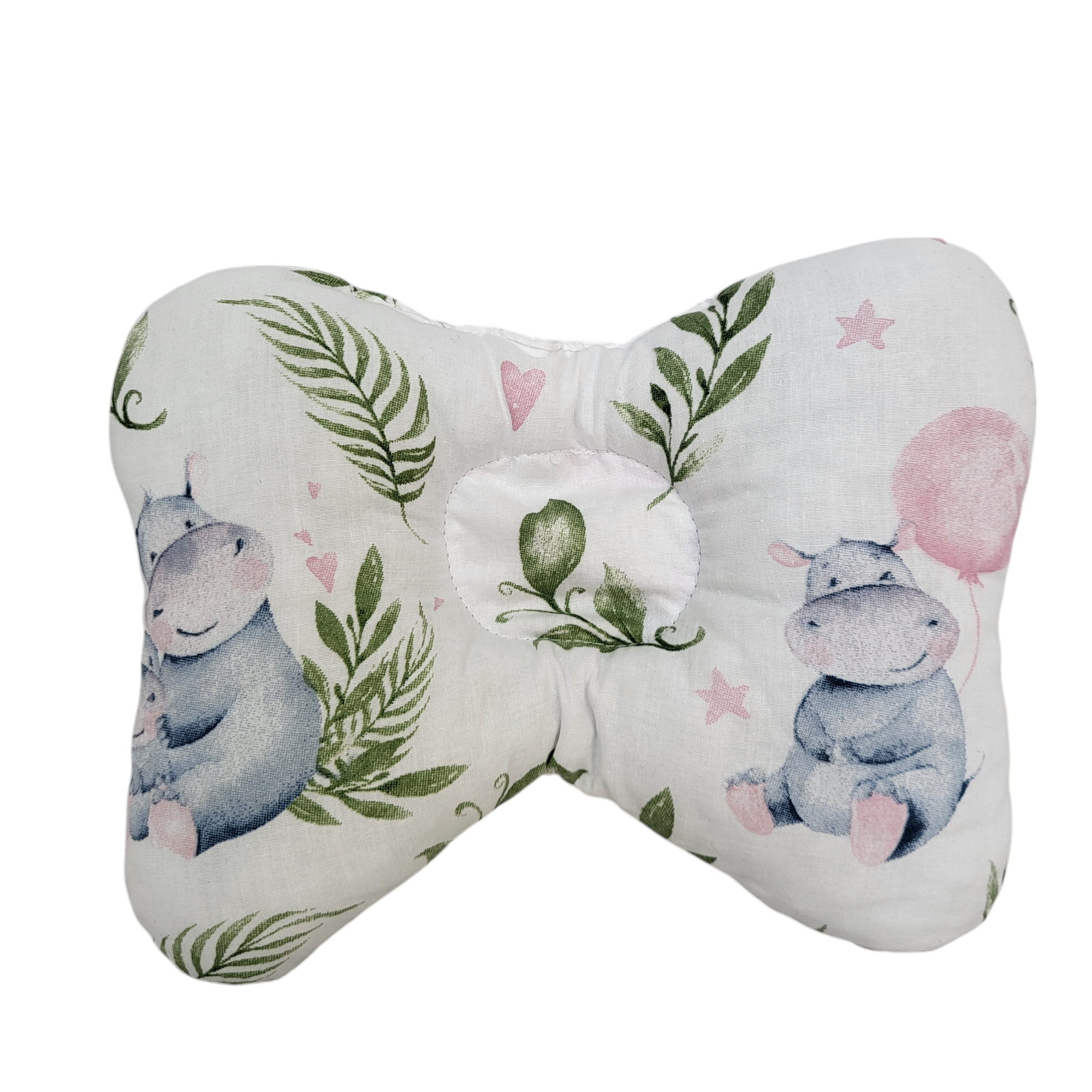 Подушка-позиционер для новорожденных Бабочка с бегемотиками 25х20 см (1440)