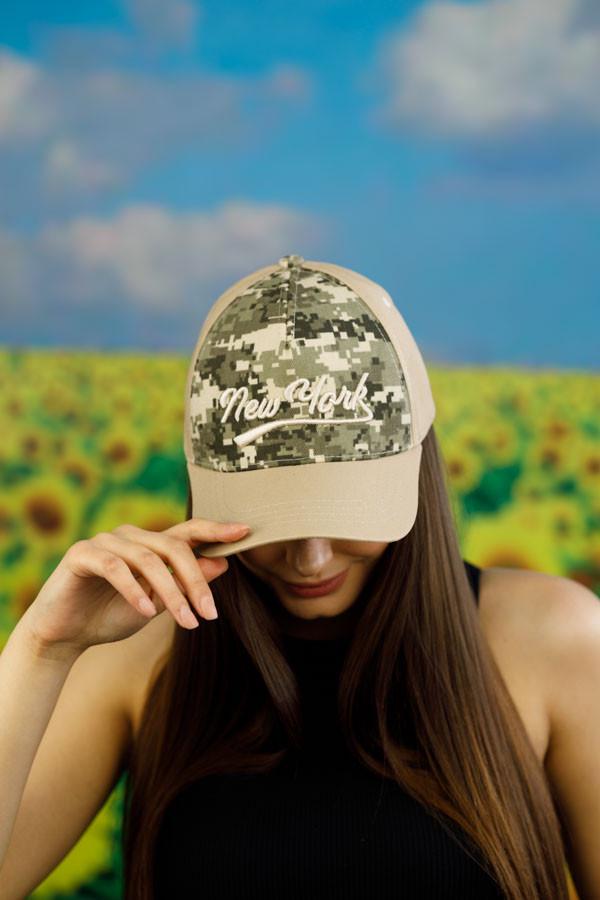 Бейсболка Braxton женская Нью-Йорк Пиксель/Бежевый (1514)