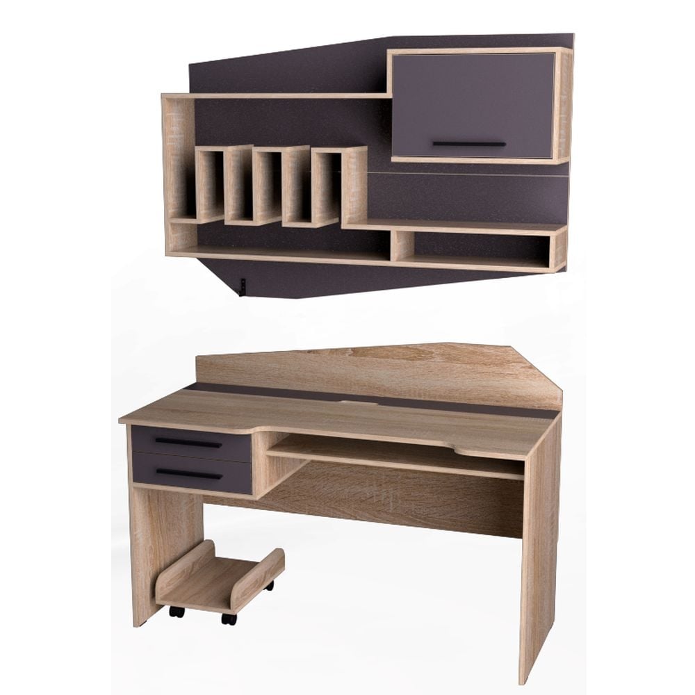 Комп'ютерний стіл Тиса Меблі Тиса Стиль-15 Сонома/Графітовий (636a2cc5da979b2b7e4cf223)