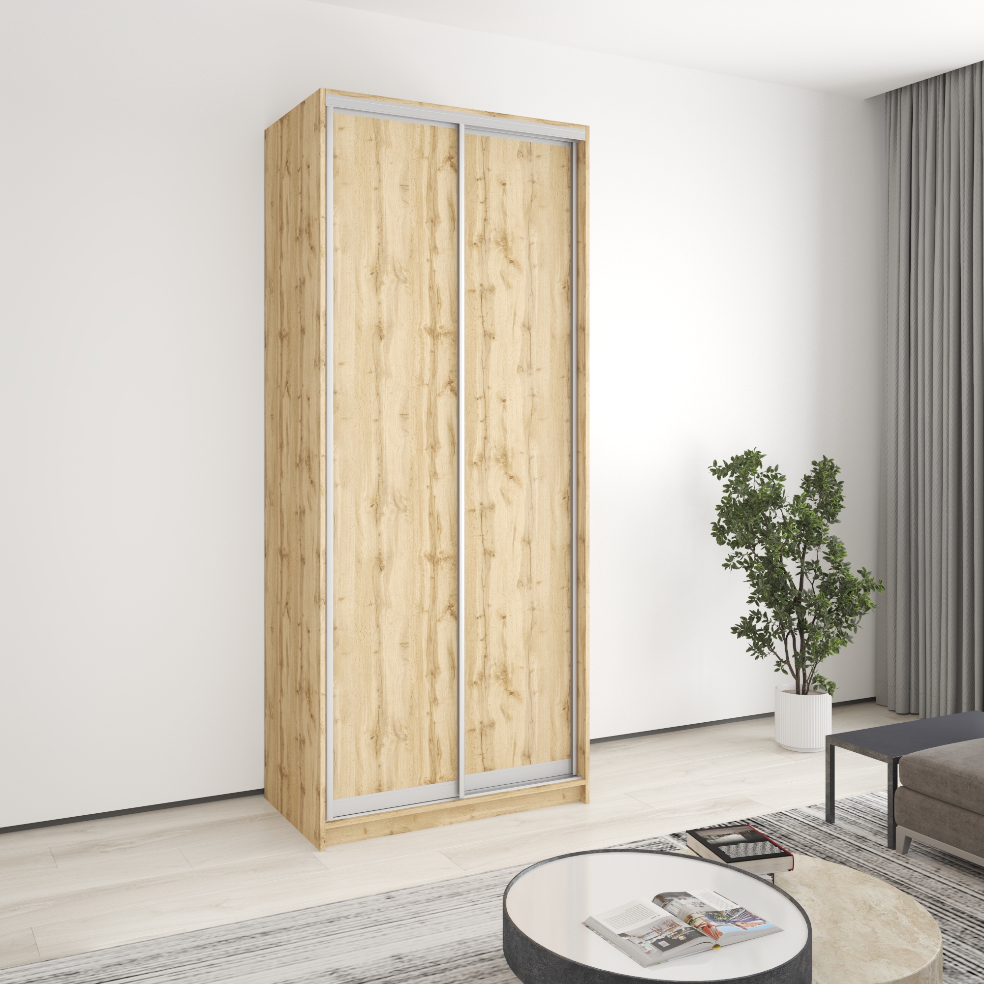 Шкаф-купе двухдверный Mebel Star Стандарт AL MBS-3591 100х45х240 см Дуб тахо (1004775)