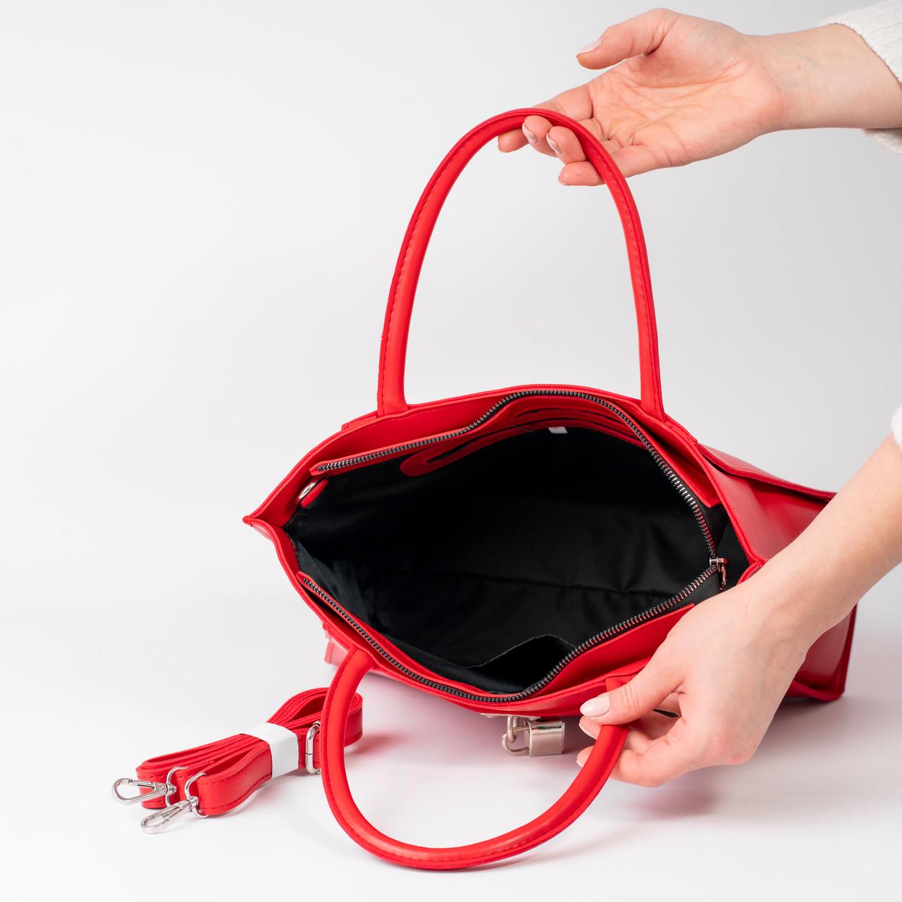 Сумка женская тоут XENIA № 24-24 Красный - фото 4 Сумка женская тоут XENIA № 24-24 Красный - фото 4